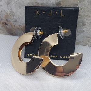D349 KJL earrings gold tone NWT